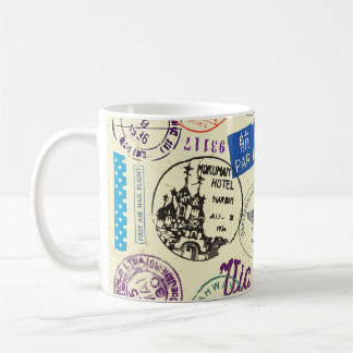 Vintages Dokument: Briefmarke Set Collection Kaffeetasse
