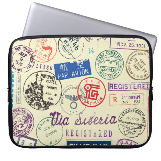 Vintages Dokument: Briefmarke Set Collection Laptopschutzhülle