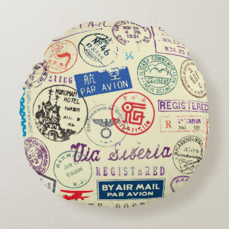 Vintages Dokument: Briefmarke Set Collection Rundes Kissen