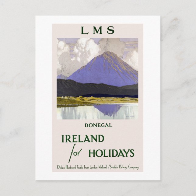 Vintages Donegal Irland für Urlaubsreisen Postkarte (Vorderseite)