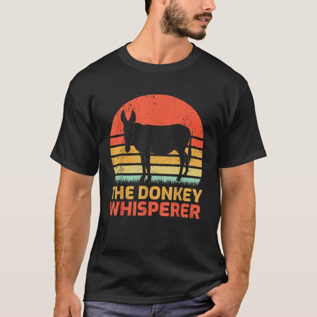 Vintages Donkey Whisperer Retro Donkey T Shirt (Vorderseite)