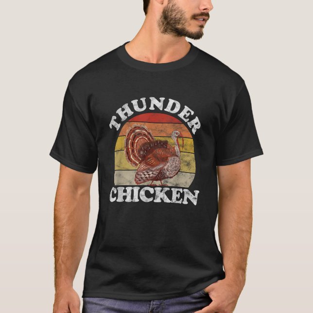 Vintages Donner Hühnchen Türkei Hühner Jagdjäger T-Shirt (Vorderseite)
