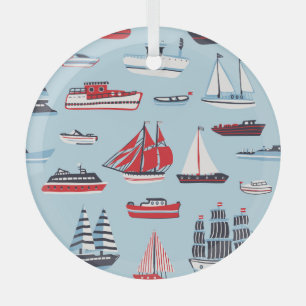 Vintages Doodle-Muster Ornament Aus Glas