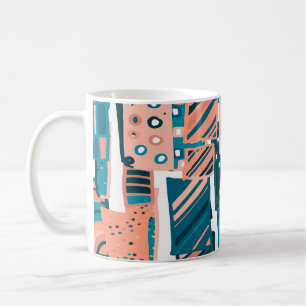Vintages Doodle Nahtloses Muster. Kaffeetasse