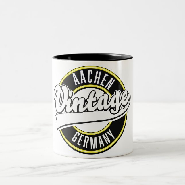 Vintages Dortmund-Logo, Zwei-Tone-Kaffee-Tasse Zweifarbige Tasse (Mittel)