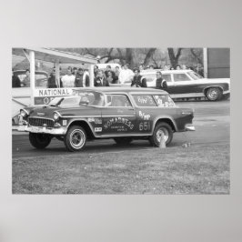 Vintages Drag Racing - Chevy BelAir Nomadness 1955 Poster