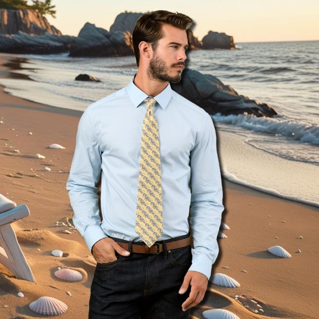 Vintages Drawinger-Hummermuster Krawatte (Von Creator hochgeladen)