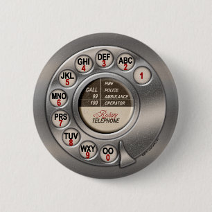 Vintages Drehtelefon Button