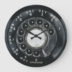 Vintages Drehtelefon Große Wanduhr