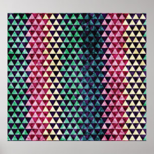 Vintages Dreieck Geometrisches Nahtloses Muster Poster