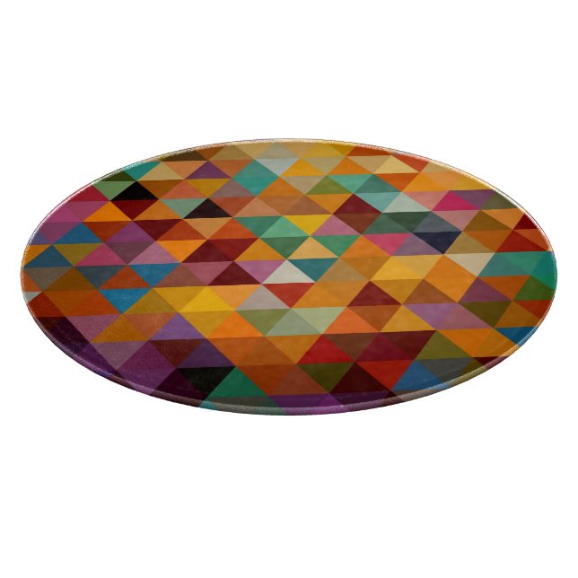 Vintages Dreieck-Muster Hintergrund Schneidebrett (Ecke)