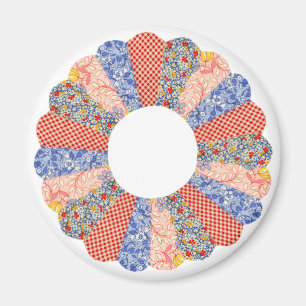 Vintages Dresdplatten Quilt Magnet