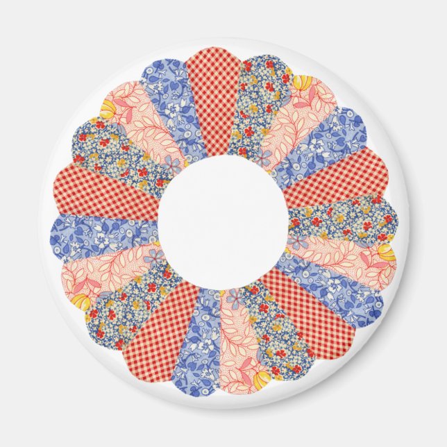Vintages Dresdplatten Quilt Magnet (Vorne)