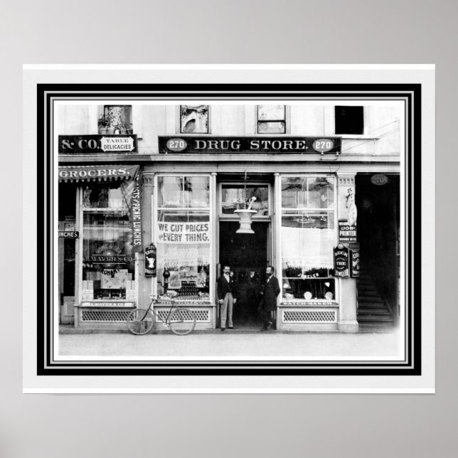 Vintages Drug Store B&W Foto/ Poster 16 x 20 (Vorne)