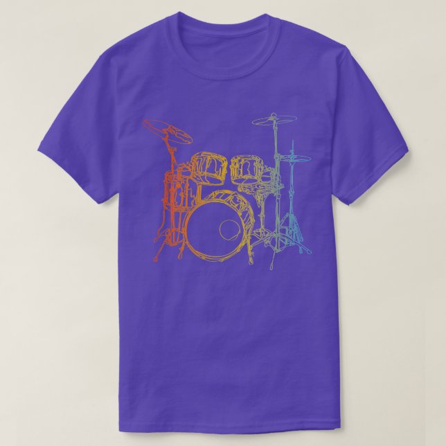 Vintages Drummer-Kit T-Shirt (Design vorne)