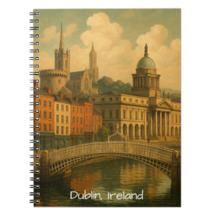 Vintages Dublin Travel Retro Irland City Artwork Notizblock