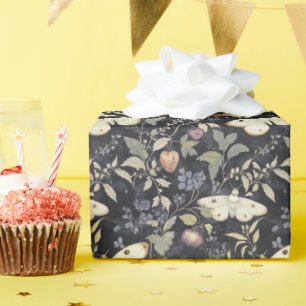 Vintages dunkles gotisches botanisches Maul Geschenkpapier