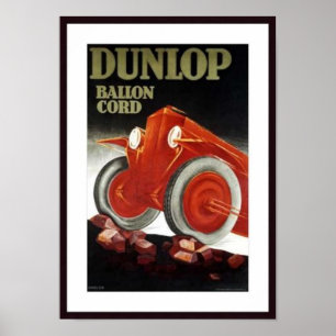Vintages Dunlop Ballon Cord Auto Teile und Poster