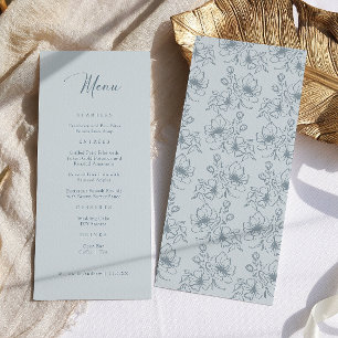 Vintages Dusty Blue Menü Menükarte