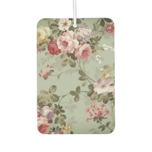 Vintages, dusty Olive Green Floral Design Autolufterfrischer