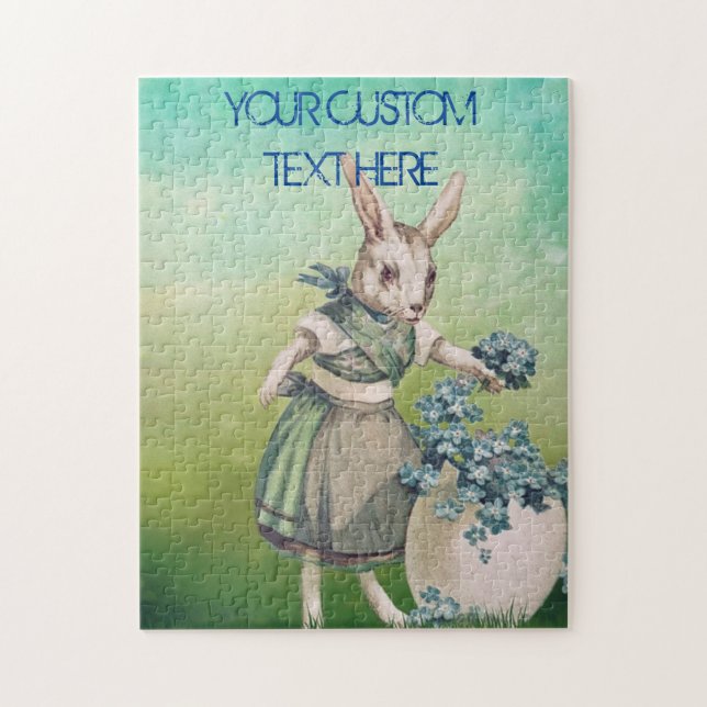 Vintages EASTER Kaninchen Rustikal Puzzle (Vertikal)