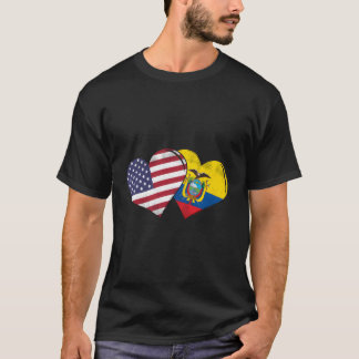 Vintages Ecuador - amerikanisches Flaggenherz für  T-Shirt