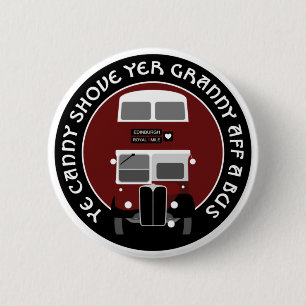 Vintages Edinburgh Doppeldecker-Bus-Abzeichen Button
