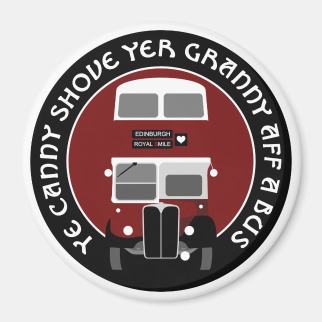 Vintages Edinburgh Doppeldecker-Busmagnet Magnet (Vorne)