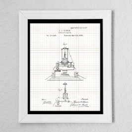 Vintages Edison Electric Lights Patent Poster