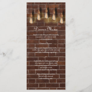 Vintages Edison Lightbulbs Industrial Chic Menu Menükarte