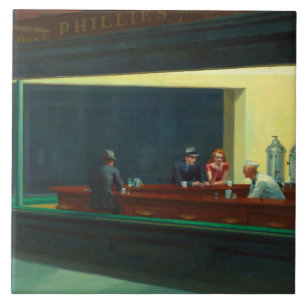 Vintages Edward Hopper Nighthawawaks Diner Poster Fliese