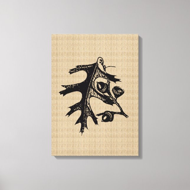 Vintages Eichenholz auf Leinwand (Vorderseite)