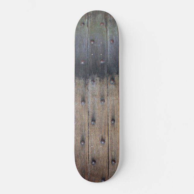 Vintages Eichenholztür-Skateboard Skateboard (Vorderseite)