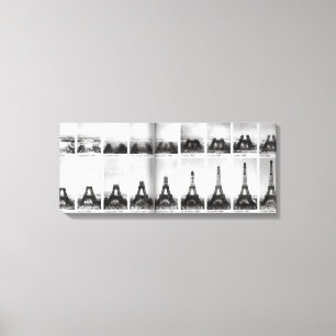 Vintages Eiffel-Turmbau-Foto Paris Leinwanddruck