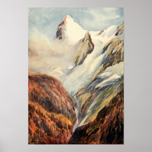 Vintages Eiger-Gebirge in den Berner Alpen Poster (Vorne)