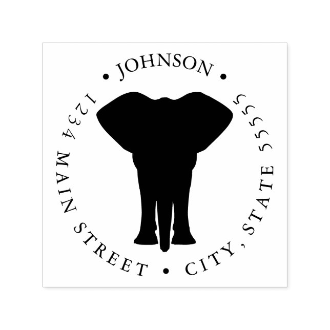 Vintages einfaches Elefantenrückgabezeichen Permastempel (Design)