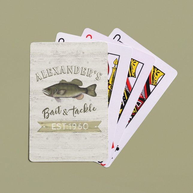 Vintages Einfischer-Köder-Zeichen Spielkarten (Bait and Tackle Custom Playing Cards. )