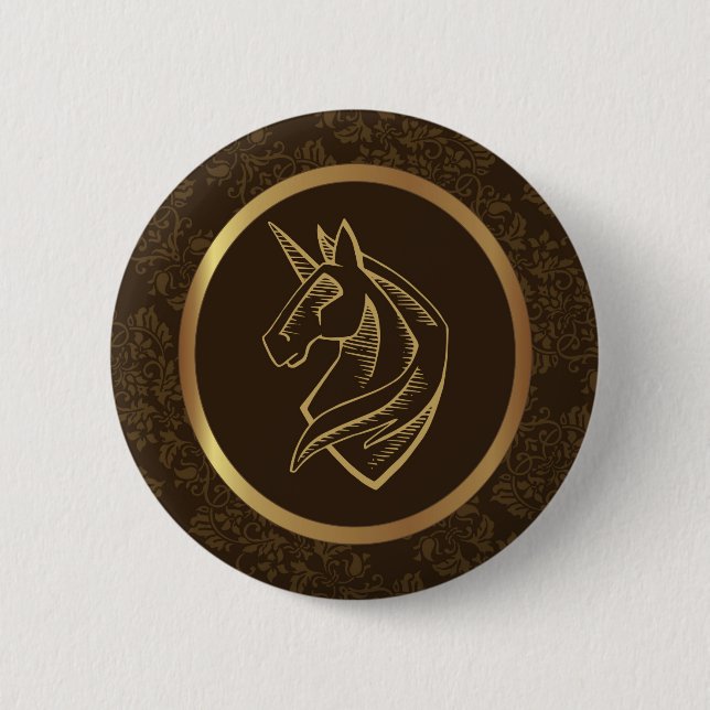 Vintages Einhorn Button (Vorderseite)