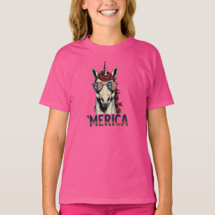Vintages Einhorn Merica 4. july patriotisch T-Shirt