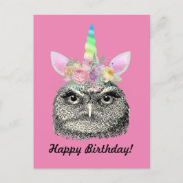 Vintages Einhorn von Eule-i-Mais Schlechtes Geburt Postkarte