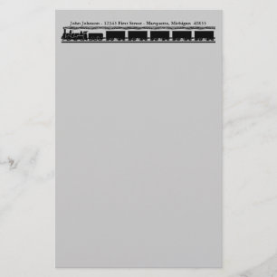 Vintages Eisenbahn-Zug Eisenbahn-Motorfrachtwaggon Briefpapier