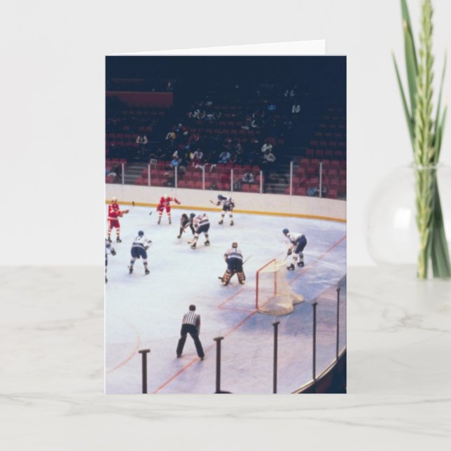 Vintages Eishockey-Match Karte (Vorderseite)