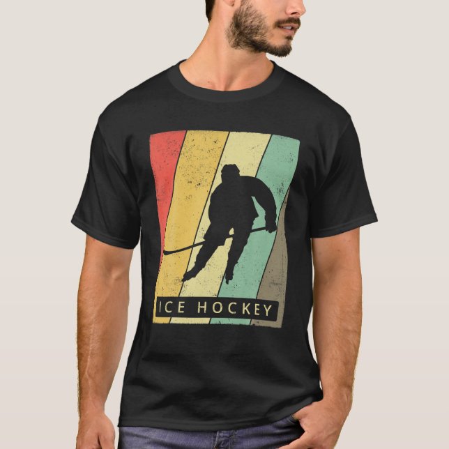 Vintages Eishockey Retro-Poster T-Shirt (Vorderseite)