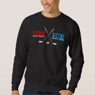 Vintages Eishockeyfeuer in meinem Herzeis in meine Sweatshirt