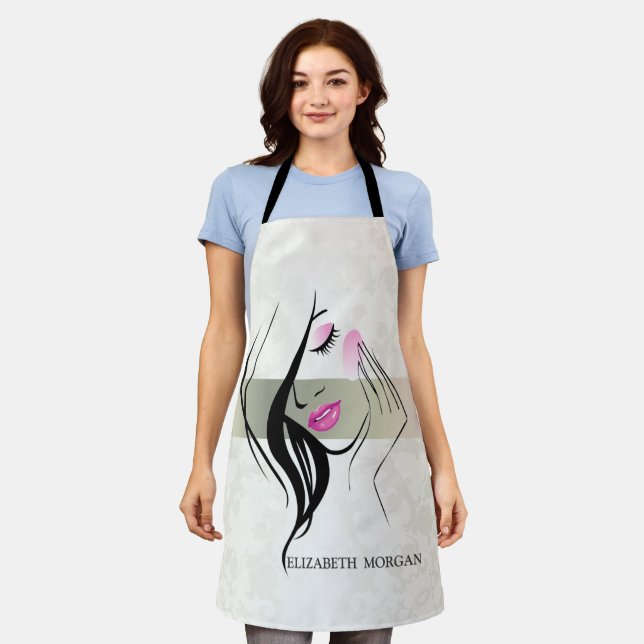 Vintages Elegant, Chic, Spitzen, Girl-Silhouette Schürze (Getragen)