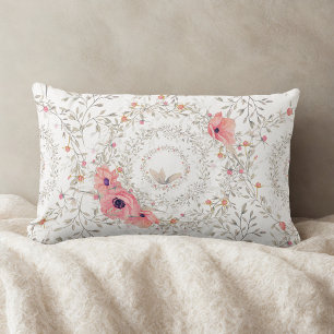 Vintages elegantes antikes Blumenmuster Lendenkissen