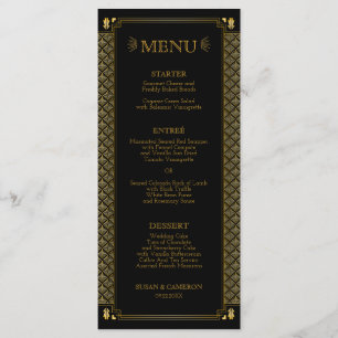 Vintages elegantes Art Deco Menükarte