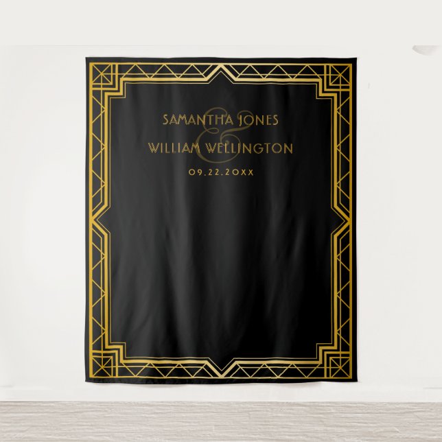 Vintages Elegantes Art Deco Wandteppich (Vorderseite)