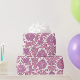 Vintages elegantes Blumenmuster Lila Pink-Blume Geschenkpapier
