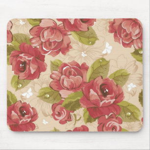 Vintages elegantes Blumenmuster Mousepad
